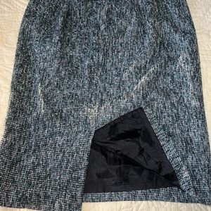 Navy wool tweed skirt